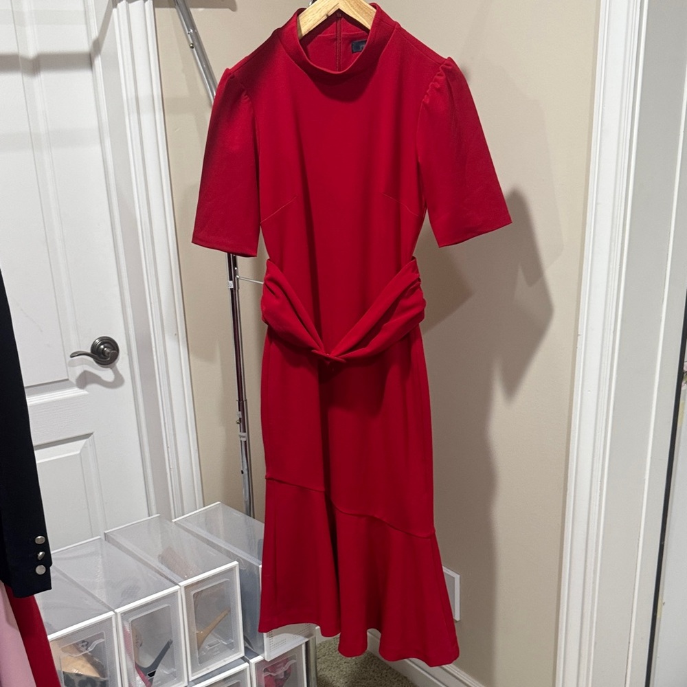 RACHEL Rachel Roy Vibrant Red Midi Dress